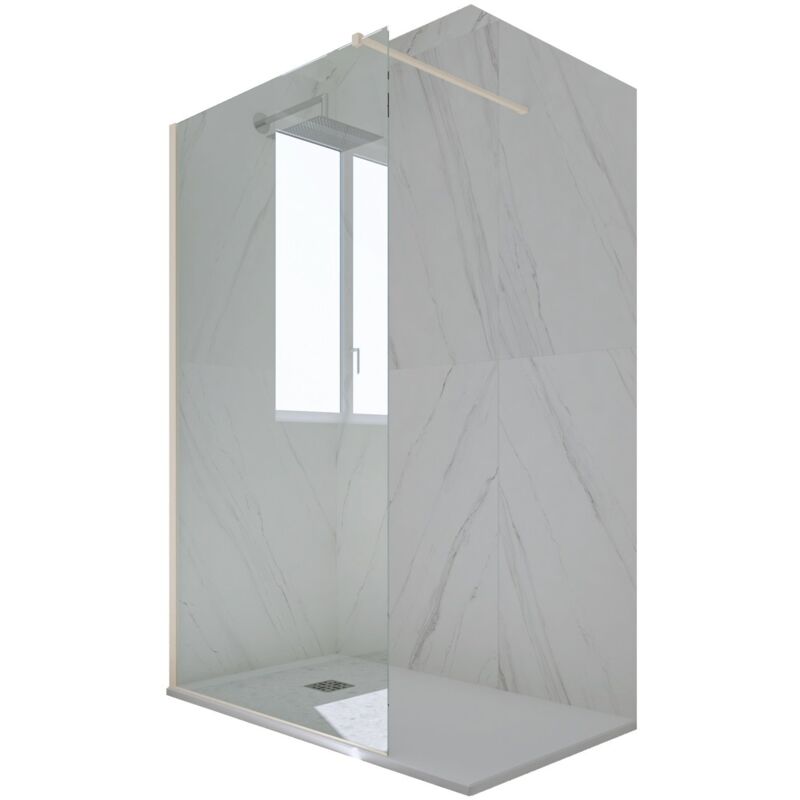 foto del prodotto walk in parete doccia champagne cm vetro nicchia kolors