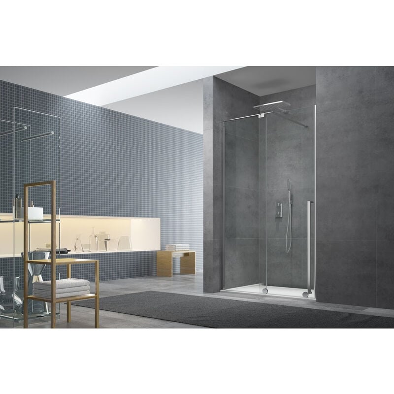 foto del prodotto walk in x motion porta doccia scorrevole senza profili, vetro trasparente easy clean 120x200cm sikowixm120 swiss aqua technologies