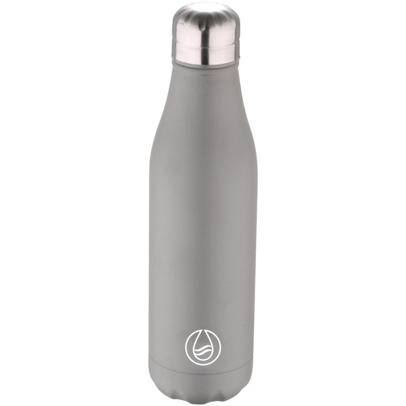 foto del prodotto walking anywhere borraccia termica in acciaio inox da 500 ml colore grigio opaco mantiene le bevande calde o fredde facile da pulire bergner