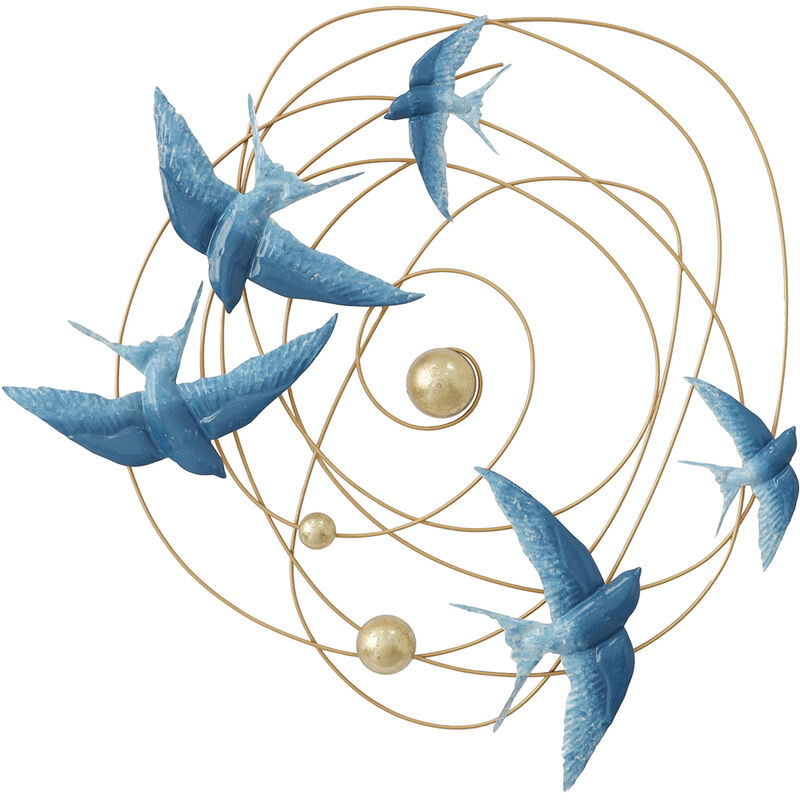 foto del prodotto wall adorno birds applica metal blue metal applica 70x70x5cm signes grimalt