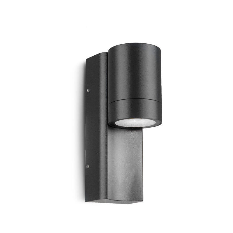foto del prodotto wall applique black cylindrical gu10 design elegant ip44 lighting exterior 7w dimensioni compact 170mm