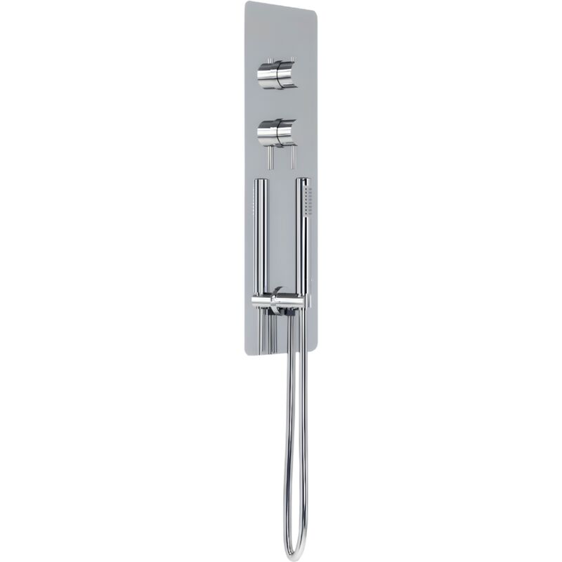 foto del prodotto wall kit a parete da incasso a muro acciaio inox cromato lucido deviatore doccetta doccia confezione 1