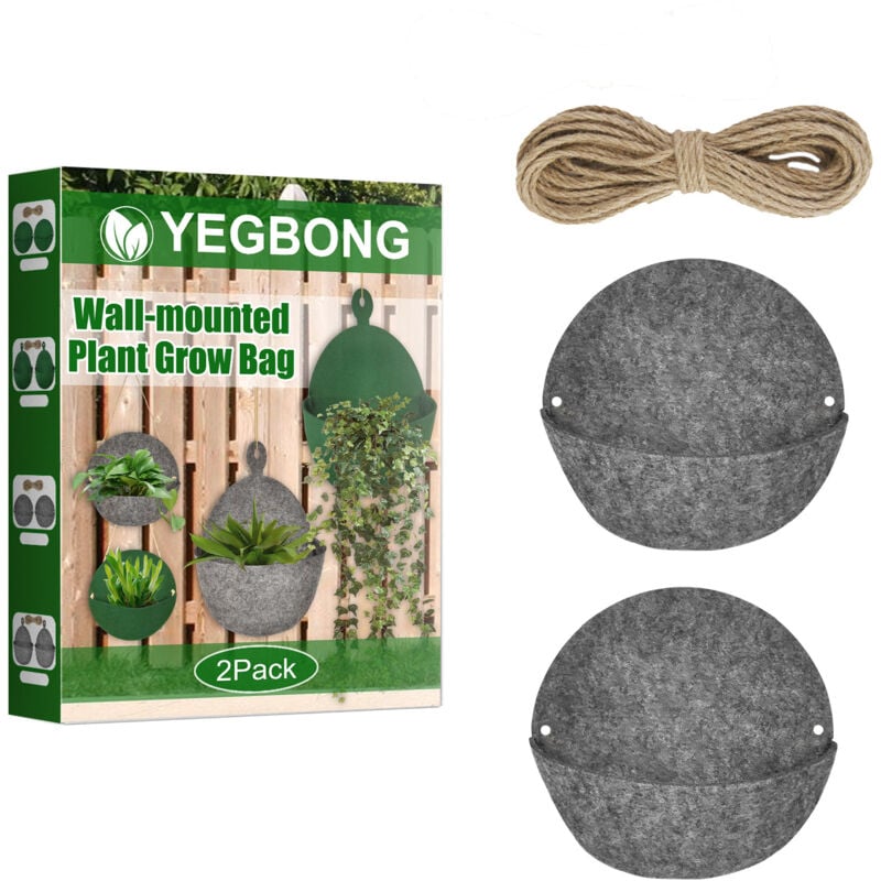 foto del prodotto wall mounted felt plant grow bag home gardening three dimensional vertical greening gray 2