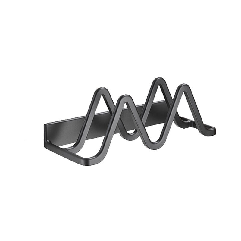 foto del prodotto wall mounted pan lid rack, cutting board, kitchen utensil storage rack black 
