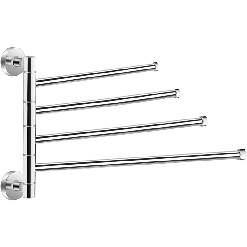 foto del prodotto wall mounted swivel towel rack 4 arm stainless steel towel bar rotation fold bathroom kitchen towel bars
