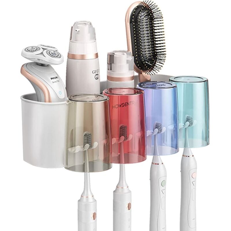 foto del prodotto wall mounted toothbrush holder wall mounted toothbrush holder multi function bathroom toothbrush holder space saving wall mounted holder with 4 cups