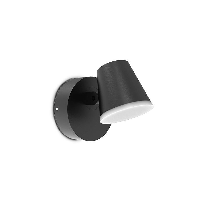 foto del prodotto wall wall led orientable black 12,5w 800lm bianco hot 3000k ip54