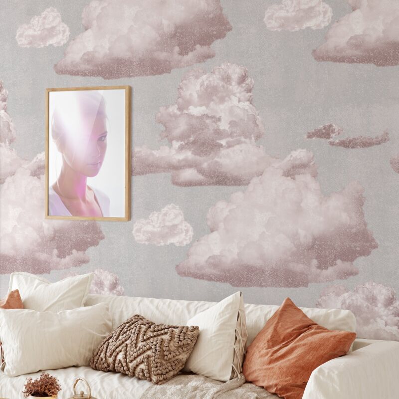 foto del prodotto wallpapers4beginners carta da parati nuvole rosa in fogli di carta, 250x200cm