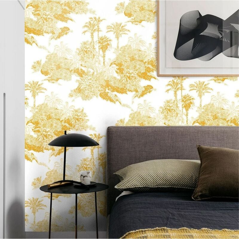 foto del prodotto wallpapers4beginners carta da parati toile de jouy in fogli di carta, 250x200cm
