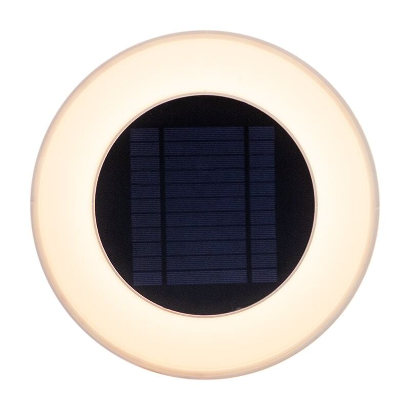 foto del prodotto wally lampada da parete rotonda a carica solare. dimensioni 27x5 cm. luce fredda a led. prodotto in spagna