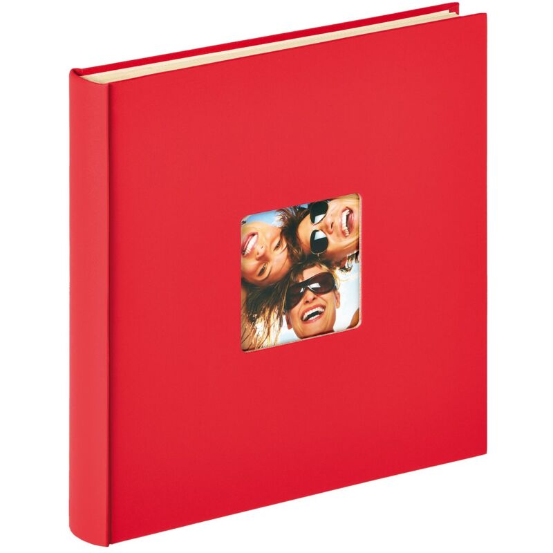 foto del prodotto walther design album fotografico rosso 33 x 34 cm album autoadesivo con ritaglio di copertina, fun sk 110 r
