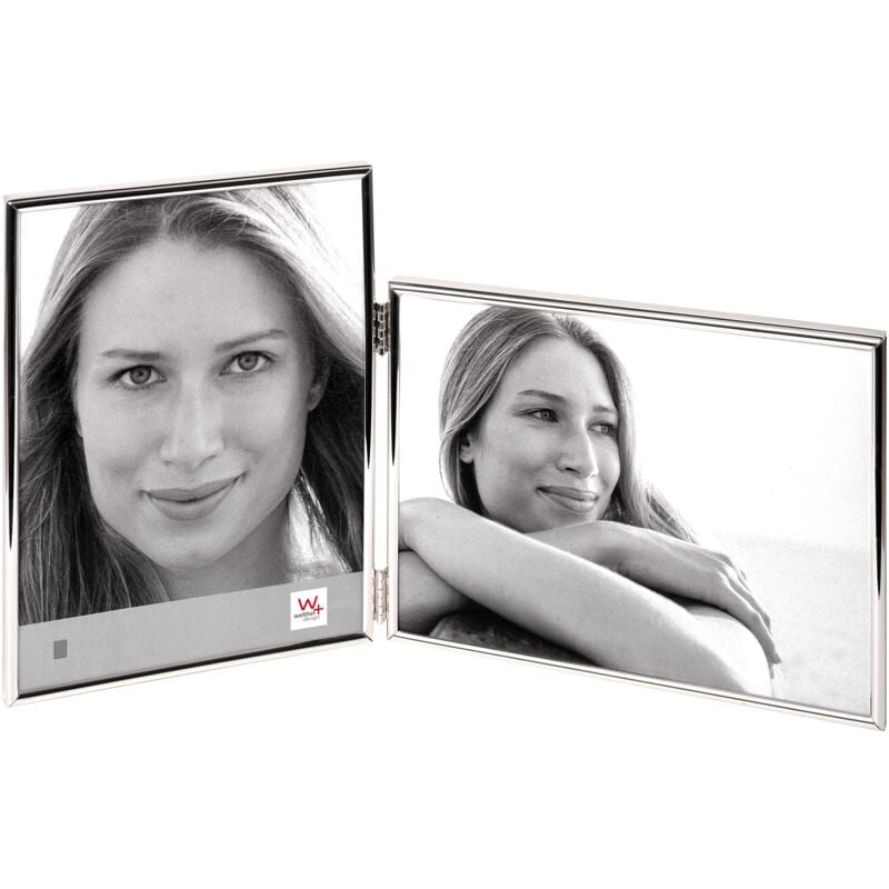 foto del prodotto walther design argento 2x 13x18 cm chloe cornice ritratto wd118s