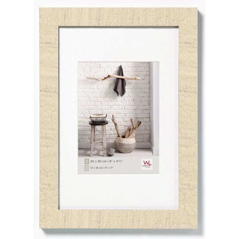 foto del prodotto walther design bianco crema 40 x 60 cm con passe partout, cornice home in legno ho460w