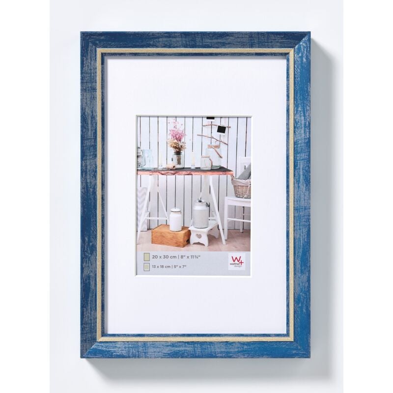 foto del prodotto walther design blu 20 x 30 cm con passe partout, cornice chalet design el030l