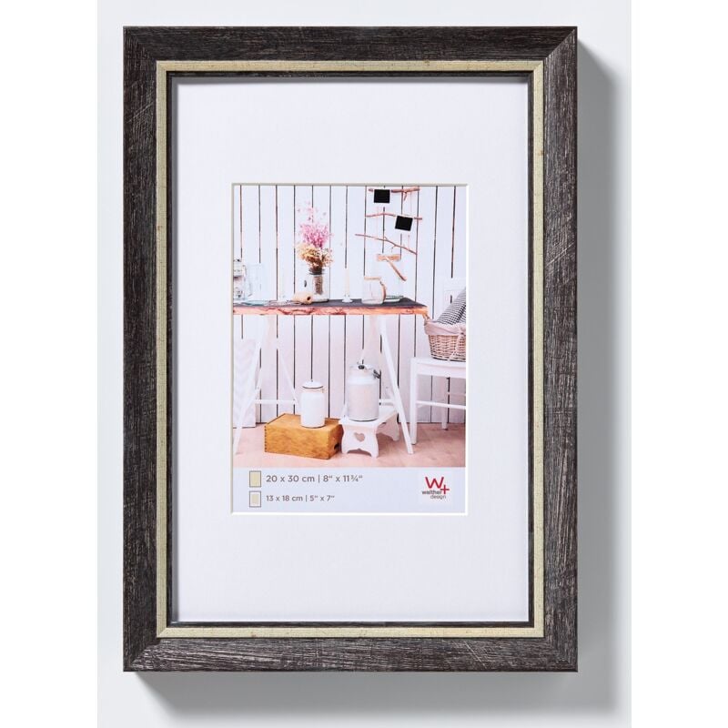 foto del prodotto walther design nera 20 x 30 cm con passe partout, cornice chalet design el030b
