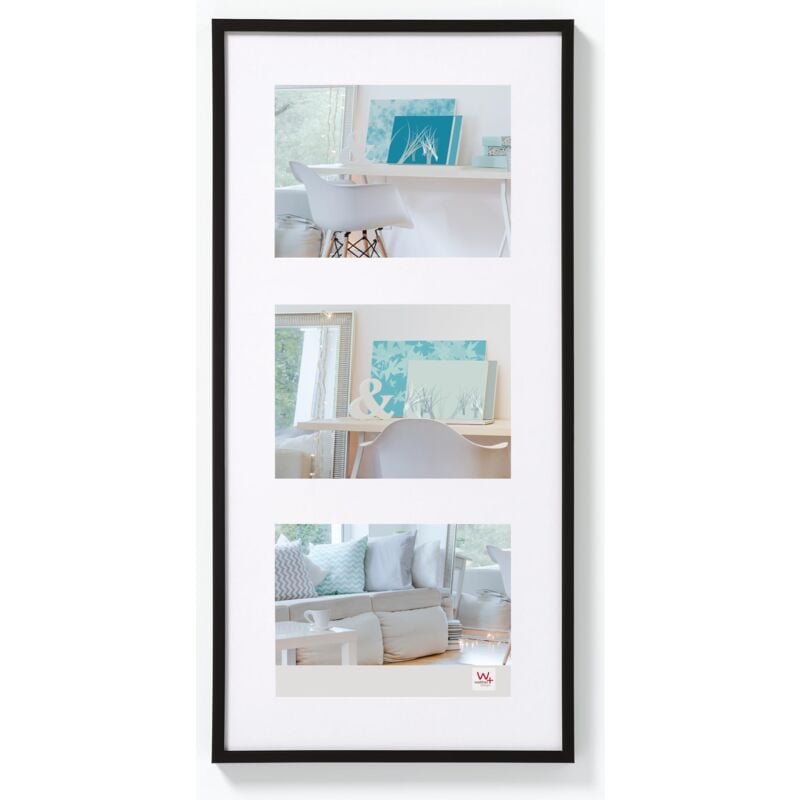 foto del prodotto walther design nero 3x 15x20 cm galleria con passe partout, new lifestyle cornice in plastica kv320b