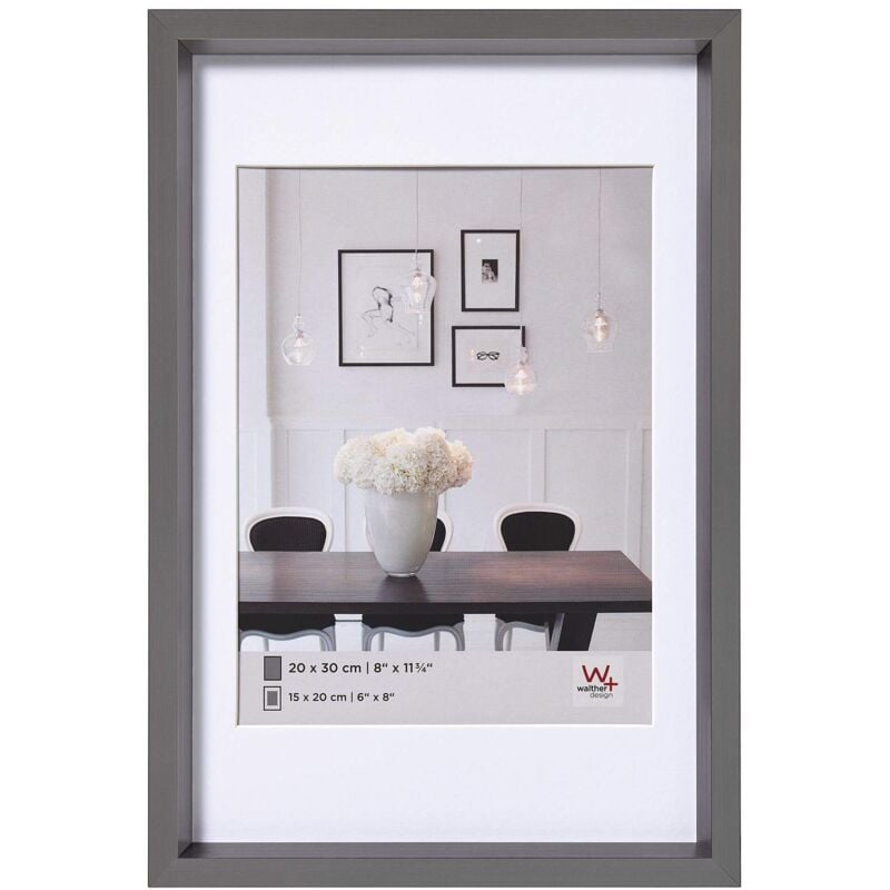 foto del prodotto walther designcornice per quadri in acciaio 30 x 45 cm con passe-partout, cornice in plastica steel style es045d