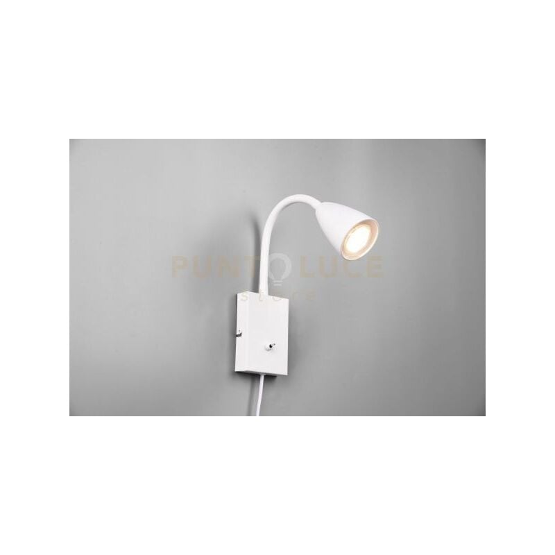 foto del prodotto wanda applique flessibile con interruttore metallo acciaio e nero h. 23,5cm 1 luce attacco gu10