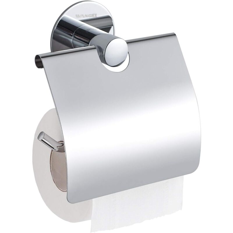 foto del prodotto wangel toilet paper holder, patented glue self adhesive, stainless steel, polished finish
