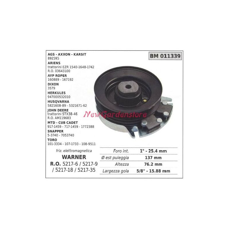 foto del prodotto warner frizione elettromagnetica 011339