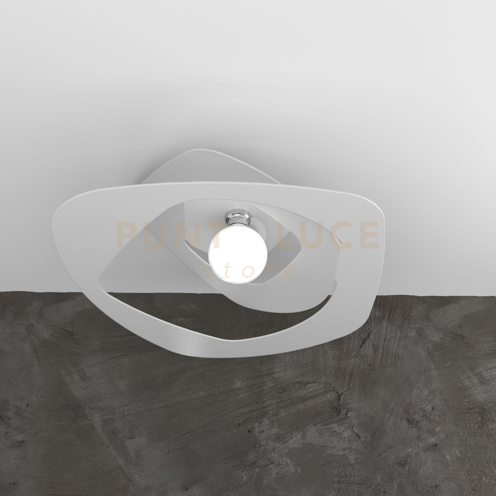 foto del prodotto warped plafoniera d.65 cm. 1 luce bianco 1157-pl65-bi
