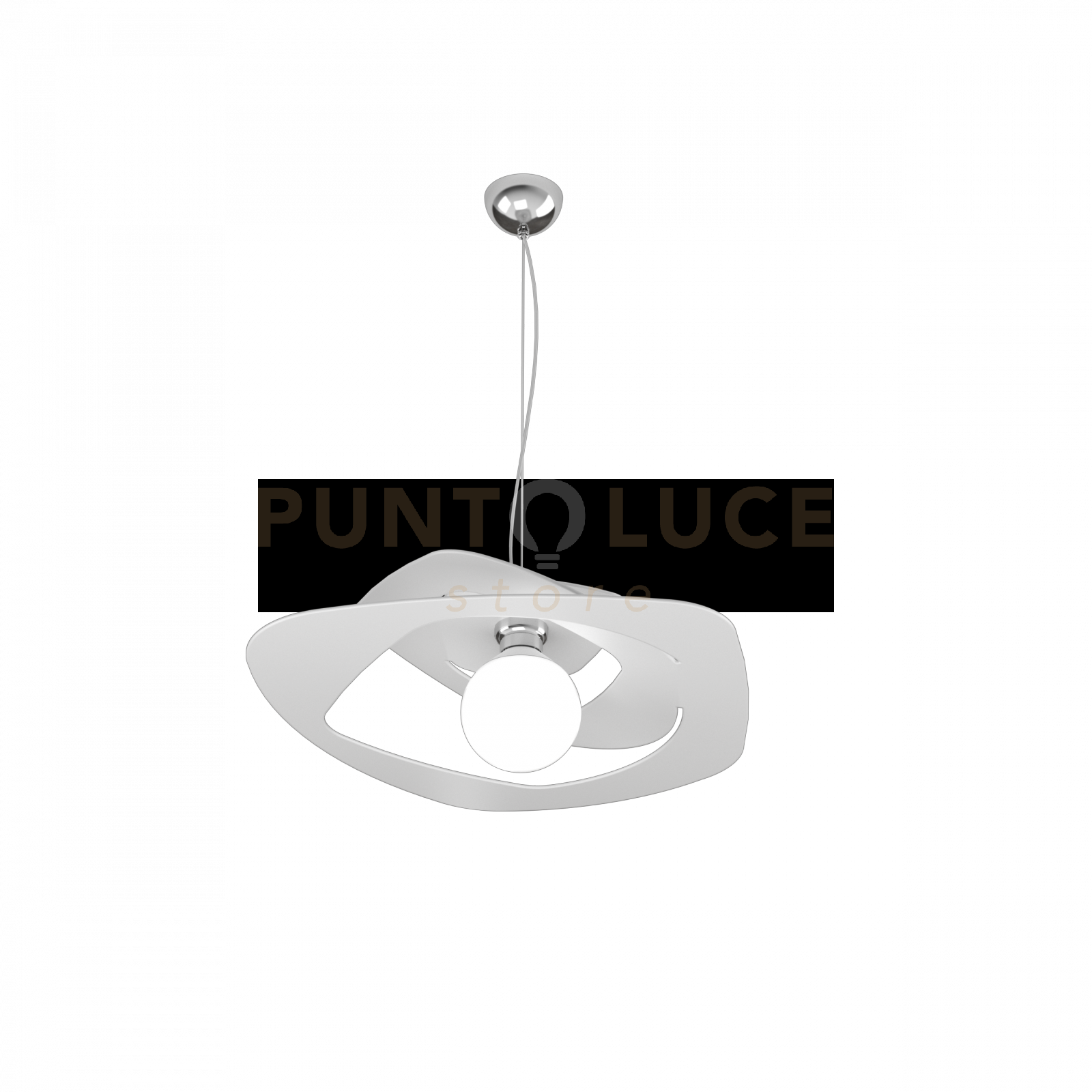 foto del prodotto warped sospensione d.50 cm. 1 luce bianco 1157-s50-bi