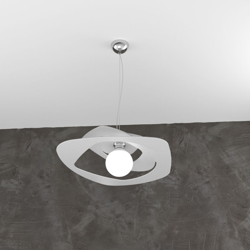 foto del prodotto warped sospensione d.50 cm. 1 luce grigio 1157 s50 gr