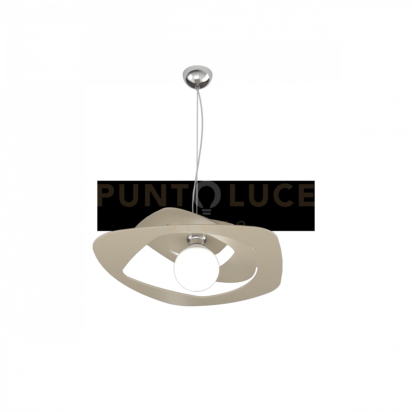 foto del prodotto warped sospensione d.50 cm. 1 luce sabbia 1157-s50-sa