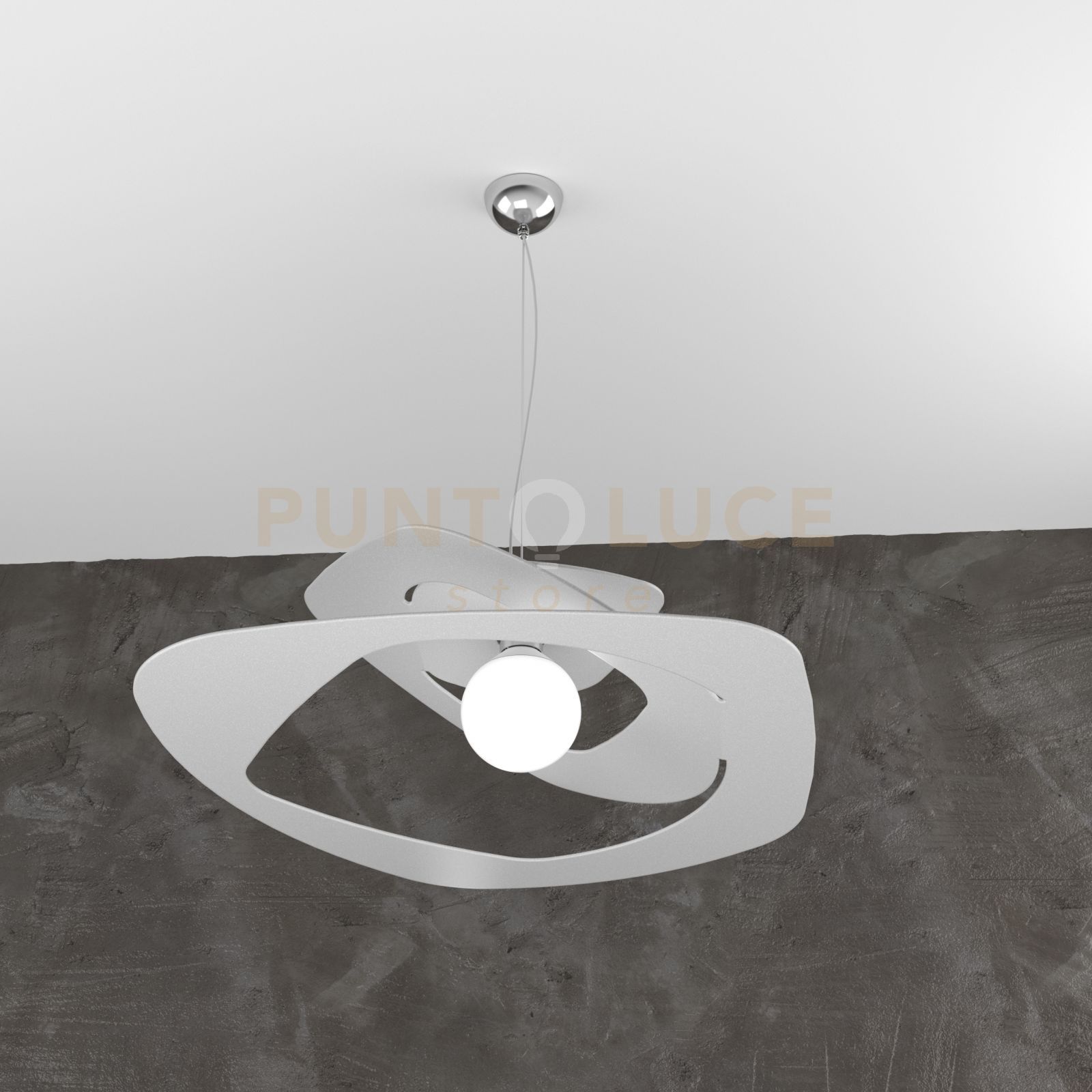 foto del prodotto warped sospensione d.65 cm. 1 luce grigio 1157 s65 gr
