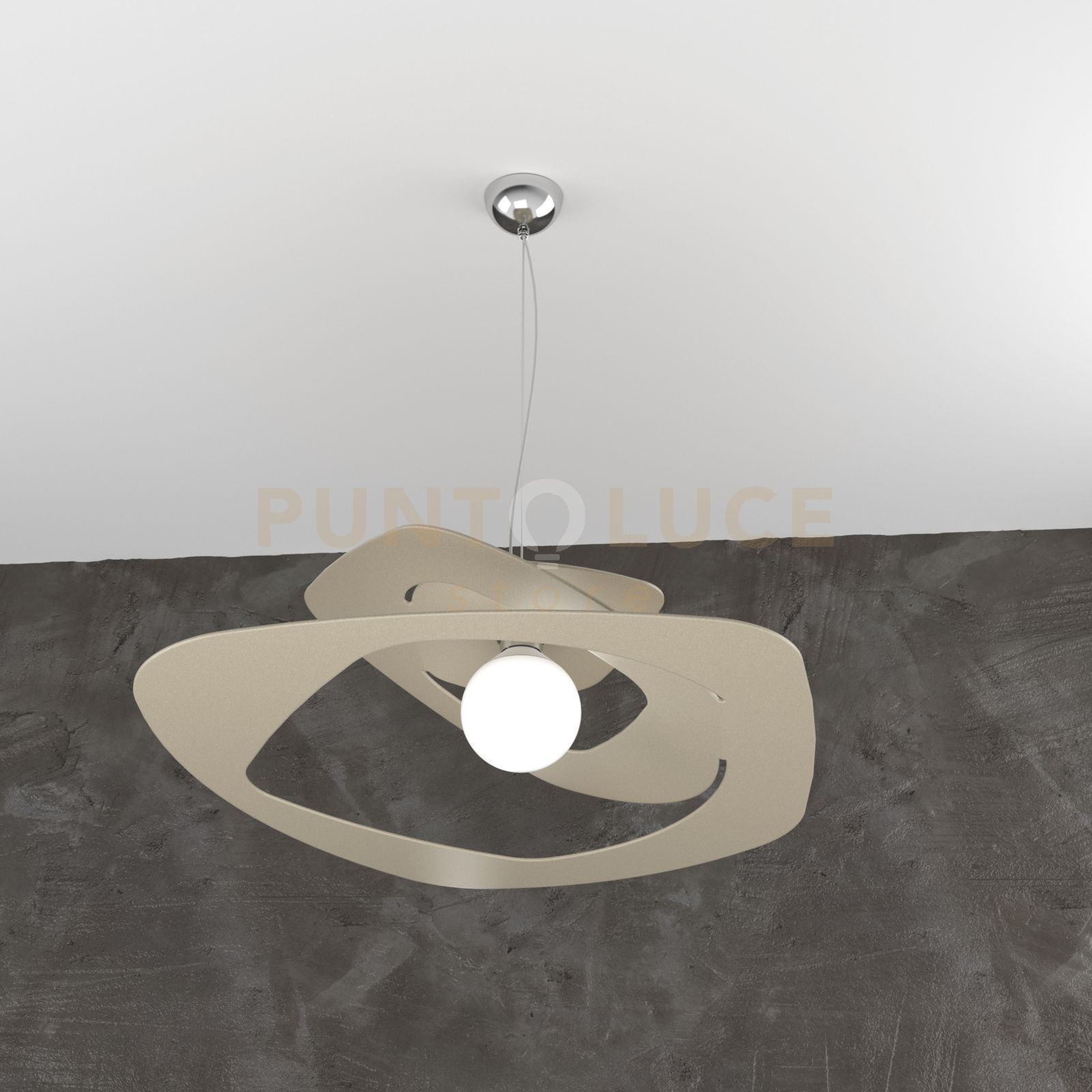 foto del prodotto warped sospensione d.65 cm. 1 luce sabbia 1157 s65 sa
