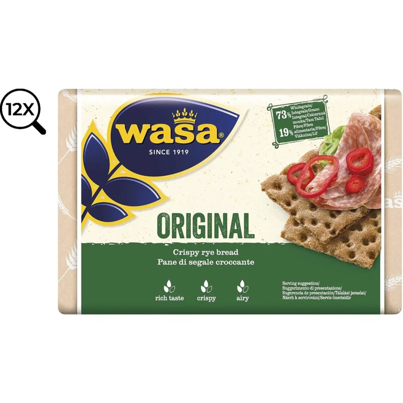 foto del prodotto wasa cracker original confezione da 12 x 275g totale 3,3 kg 