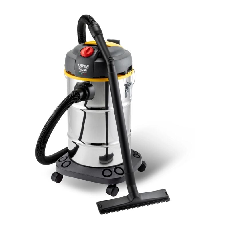 foto del prodotto wash bidone aspirapolvere e aspiraliquidi wtp 30 x con fusto in acciaio inox potenza 1400 watt capacità 30 litri portata 65 litri / sec - lavor