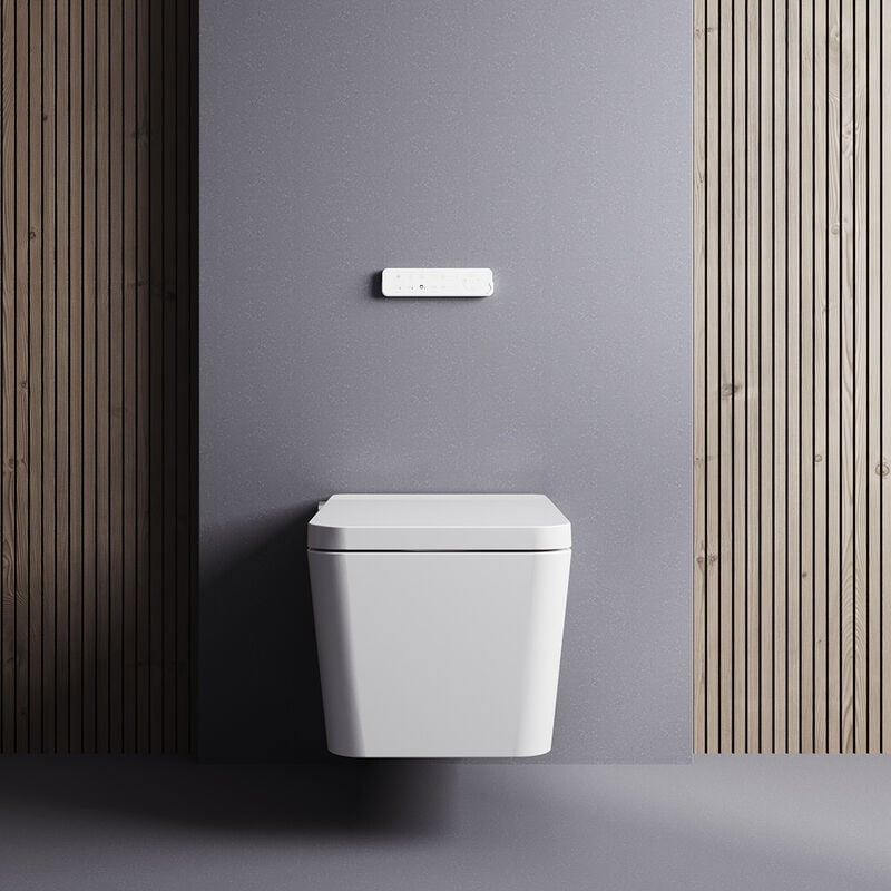 immagine 0 del prodotto water giapponese sospeso idromassaggio di pulizia asciugatura ad aria calda telecomando e pannello i modello isla display bianco mizubath