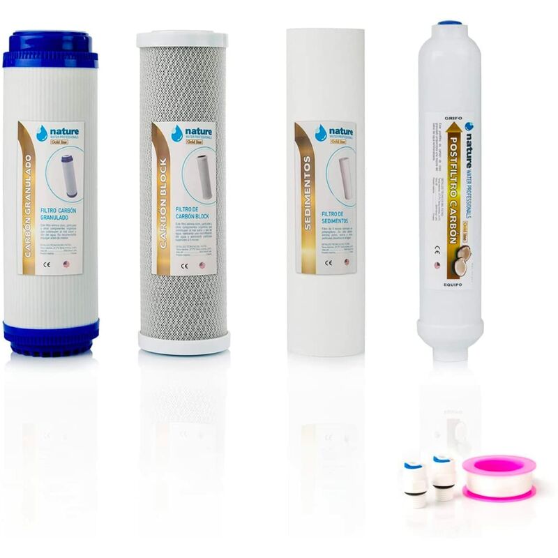 foto del prodotto water professionals confezione da 4 filtri universali per osmosi inversa domestica e membrana vontron 75gpd filtri acqua per apparecchiature ad