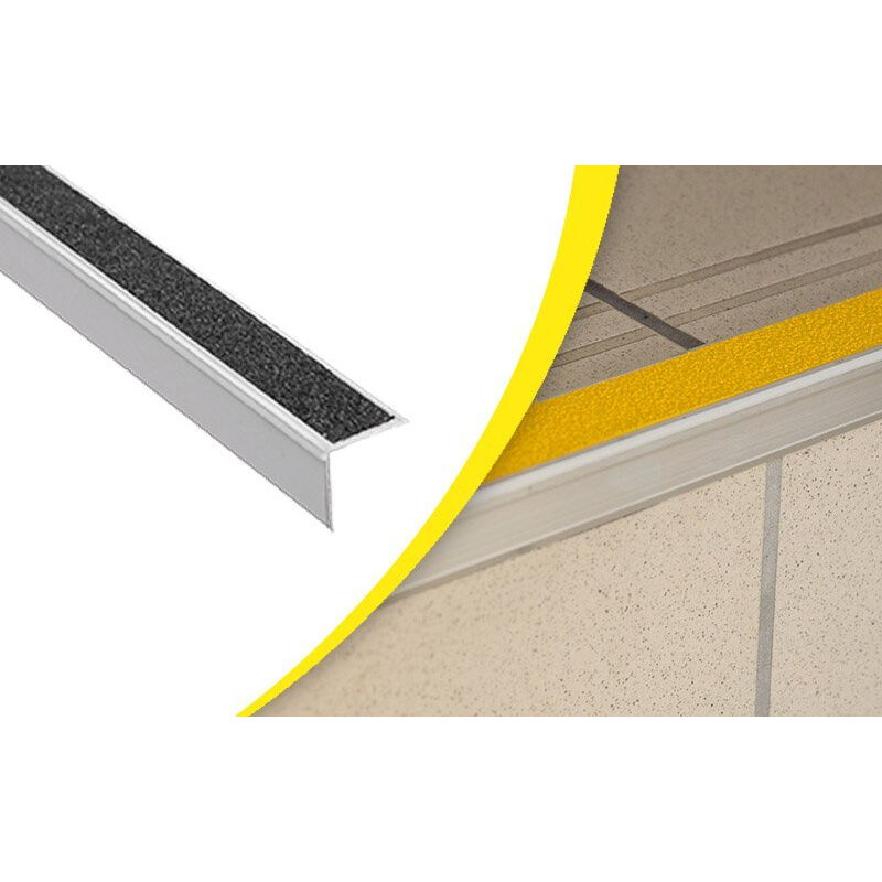 foto del prodotto wattelez paragradino singolo in alluminio pvc 39x23mm antiscivolo nero 30x3000mm 810336n
