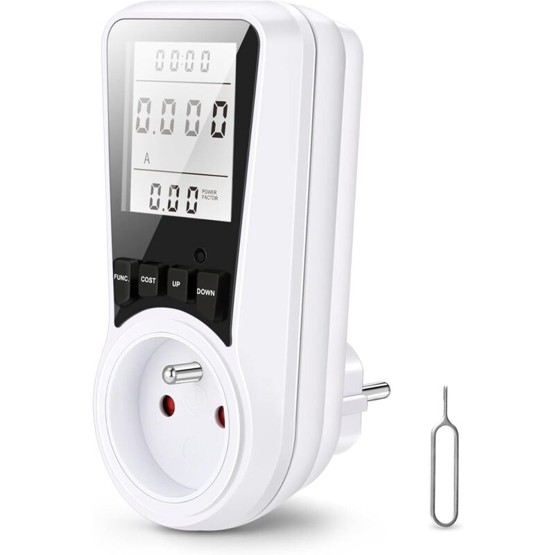 foto del prodotto wattm tre prize compteur d energie, prize consommation electrique with 7 modes surveillance et cran lcd r tro clair , mesure consommation electrique
