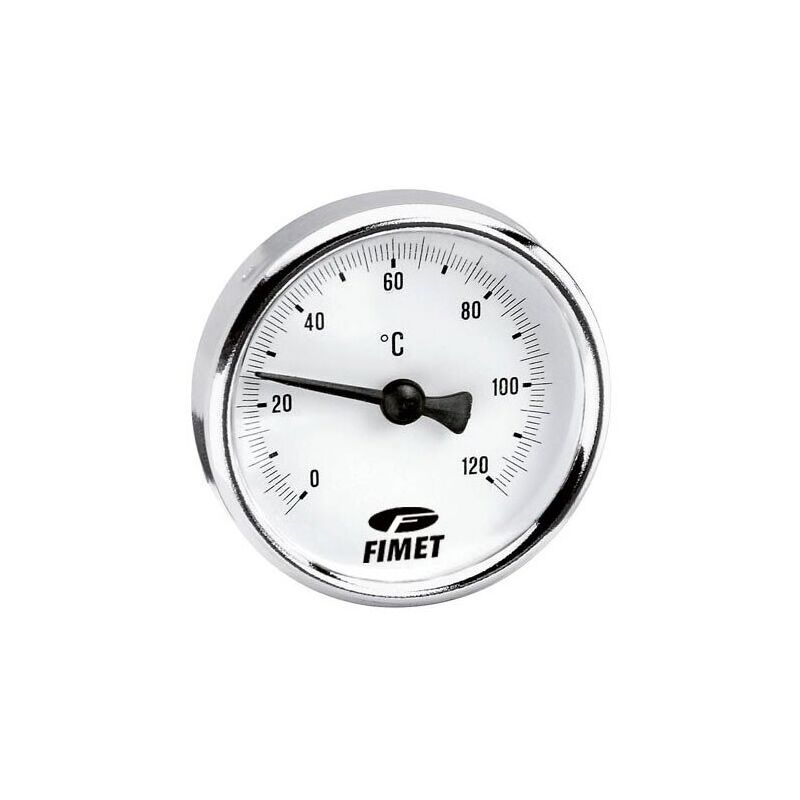 foto del prodotto watts tb 63 termometro bimetallico dn 63 ad attacco posteriore, stelo 50mm, scala 0 120 c, attacco g1 2b, con cassa in acciaio zincato ed anello