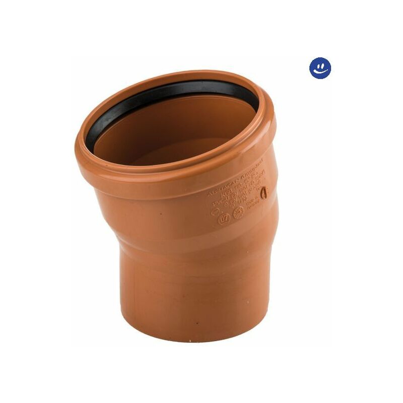 foto del prodotto wavin curva ridotta 45 ad innesto in pvc con guarnizione serie sitech 100 110