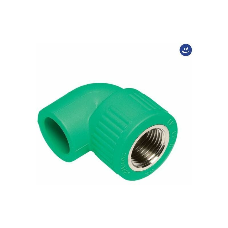 foto del prodotto wavin - raccordo curvo 90 in polipropilene filettato femmina serie tigris green 20x1 2
