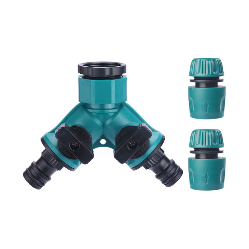foto del prodotto way connettore per rubinetto da giardino a 2 vie, divisore per rubinetto da giardino con valvole di accensione spegnimento individuali e connettore