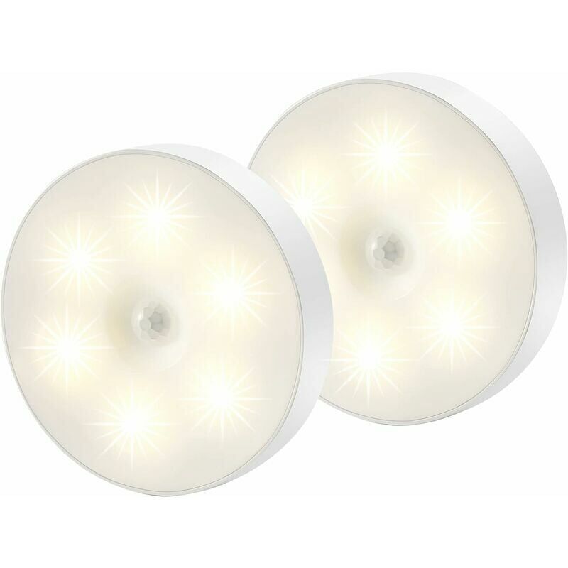 foto del prodotto way luce notturna a led, luce con sensore di movimento magnetico per interni con cuscinetti adesivi gratuiti, attaccabile ovunque, sensore wireless