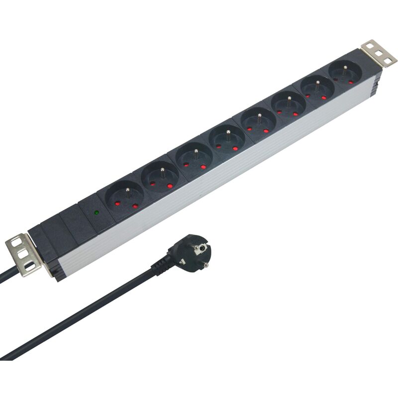 foto del prodotto waytex 37334, presa di 8 volte per alluminio con supporto opaco