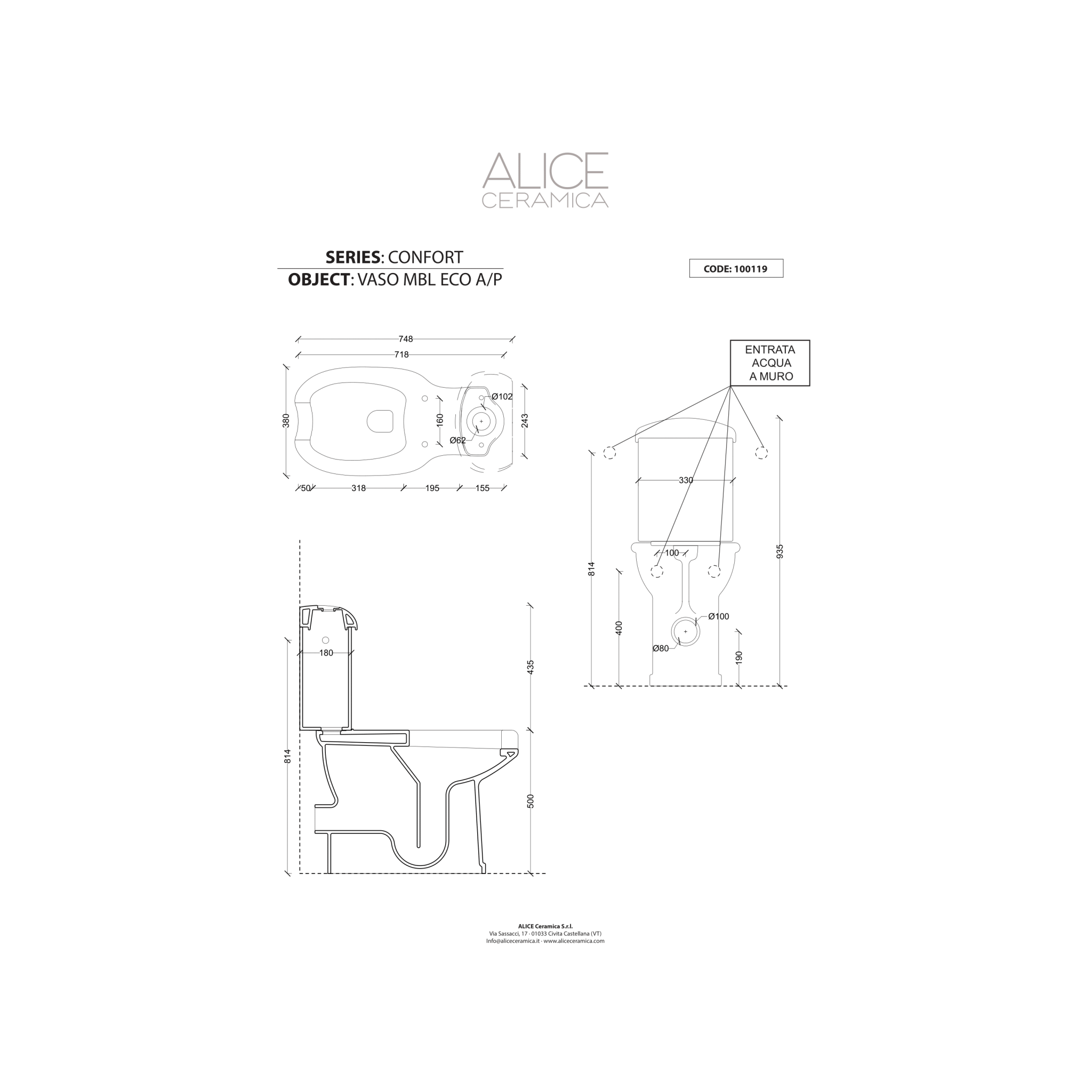 foto del prodotto wc a terra monoblocco tradizionale con scarico a parete alice ceramica confort bianco lucido