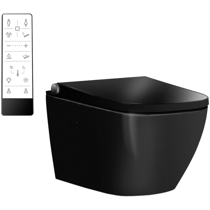 immagine 0 del prodotto wc con bidet integrato 1104 pro bernstein nero lucido design squadrato senza brida