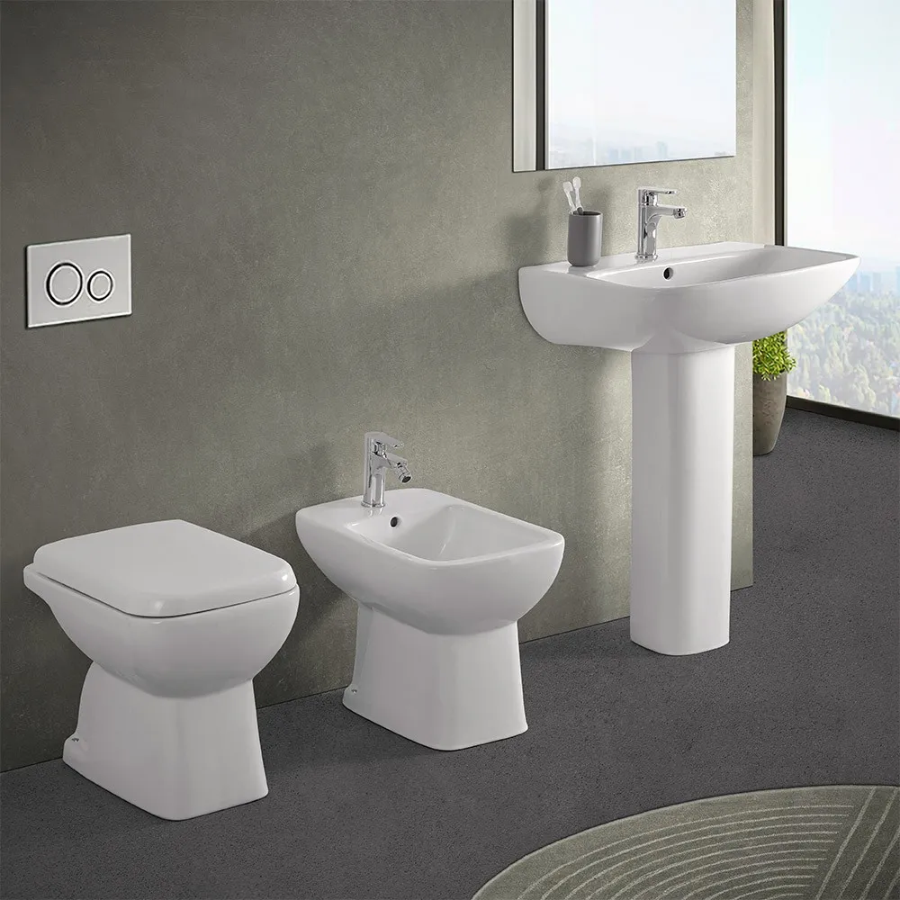 foto del prodotto wc e bidet tradizionali con scarico a terra e lavabo 60 cm ginevra