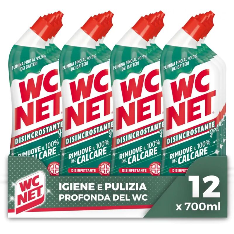 foto del prodotto wc net disincrostante disinfettante gel, pulitore sanitari superfici, 700 ml x12