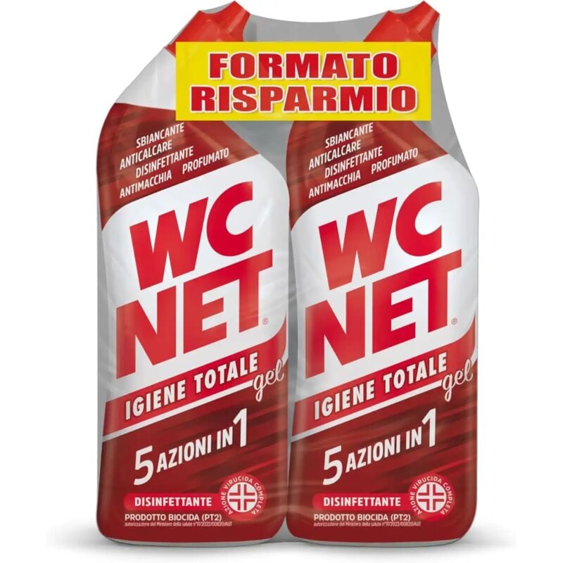foto del prodotto wc net igiene totale gel pulizia profonda per wc e superfici, 700 ml x2