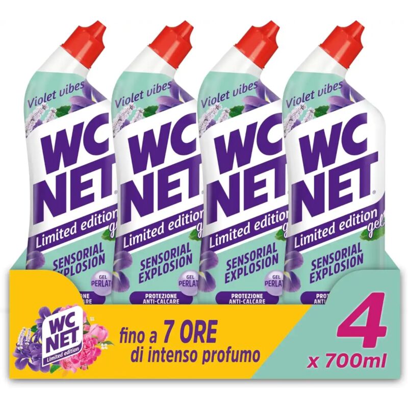 foto del prodotto wc net limited edition violet vibes, detergente liquido 4 confezioni da 700 ml