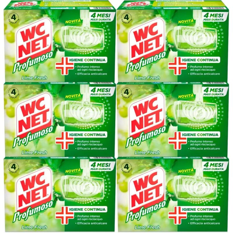 foto del prodotto wc net tavoletta profumoso 3 effect lime fresh, 4 pezzi x 6 confezioni