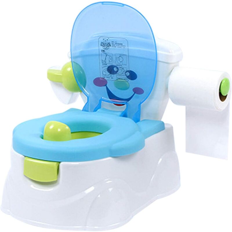 foto del prodotto wc per bambini, vasino, seggiolino per wc, sedia per imparare a usare il wc per bambini dai 6 mesi ai 5 anni blu 